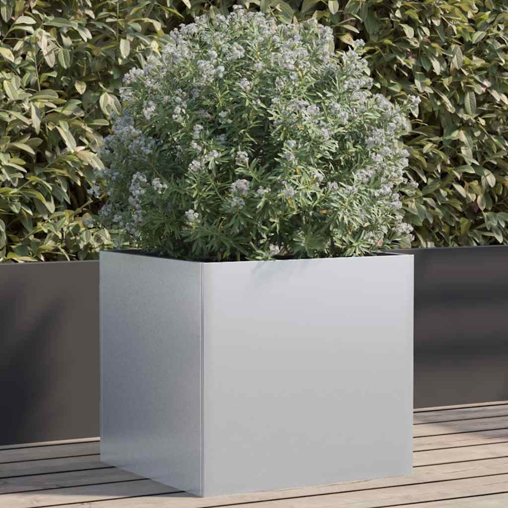 Vidaxx Pflanzgefäß 49x47x46 cm verzinkter Stahl silberfarben