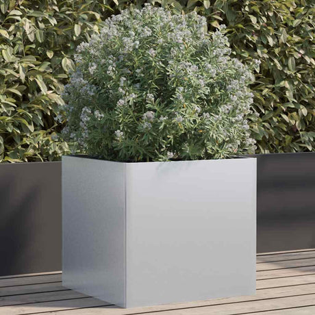 Vidaxx Pflanzgefäß 49x47x46 cm verzinkter Stahl silberfarben