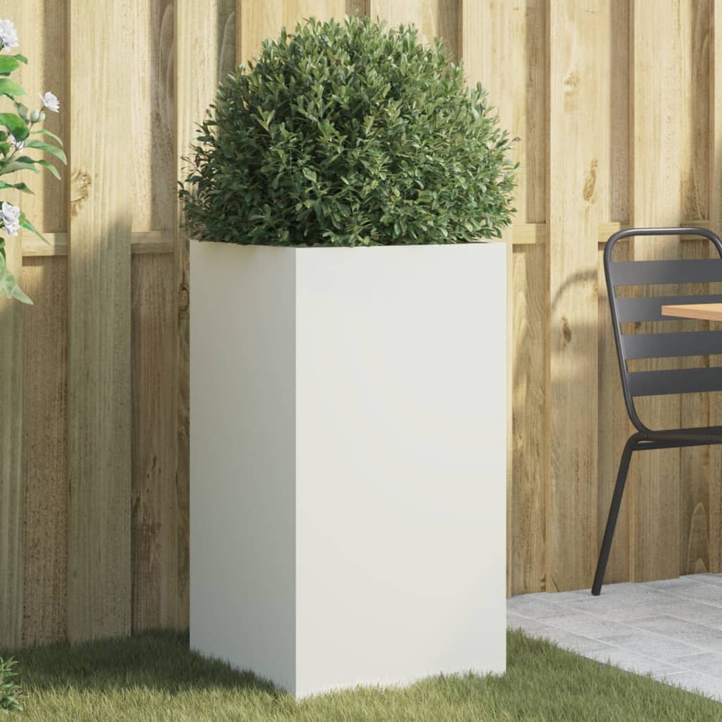 Vidaxx Pflanzgefäß 42x38x75 cm Stahl weiß