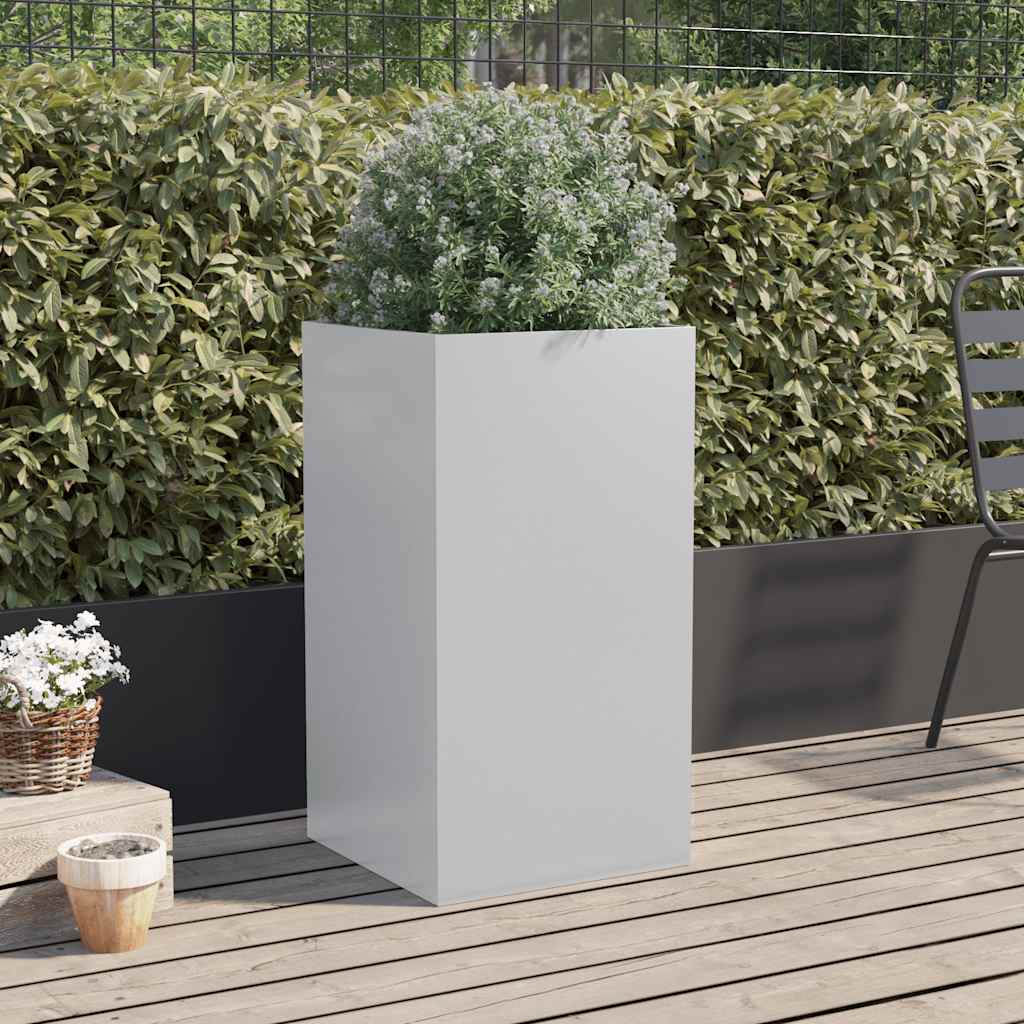 Vidaxx Pflanzgefäß 42x38x75 cm verzinkter Stahl silberfarben