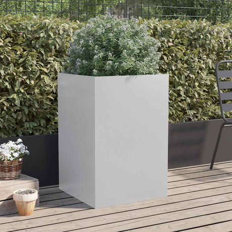 Vidaxx Pflanzgefäß 52x48x75 cm verzinkter Stahl silberfarben