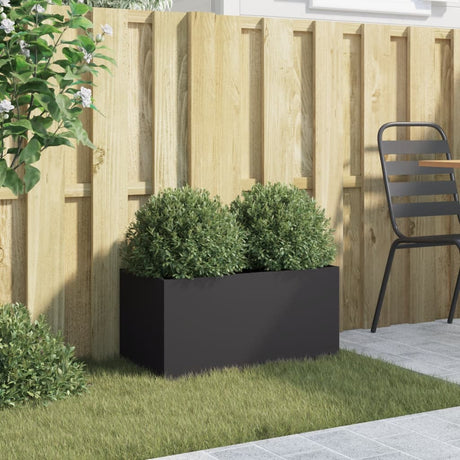 Vidaxx Pflanzgefäß 62x30x29 cm Stahl schwarz