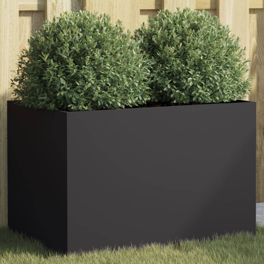 Vidaxx Pflanzgefäß 62x40x39 cm Stahl schwarz