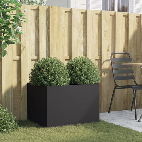 Vidaxx Pflanzgefäß 62x47x46 cm Stahl schwarz
