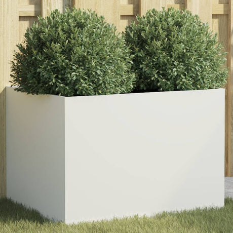 Vidaxx Pflanzgefäß 62x47x46 cm Stahl weiß