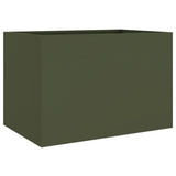 Vidaxx Pflanzgefäß 62x47x46 cm Stahl olivgrün