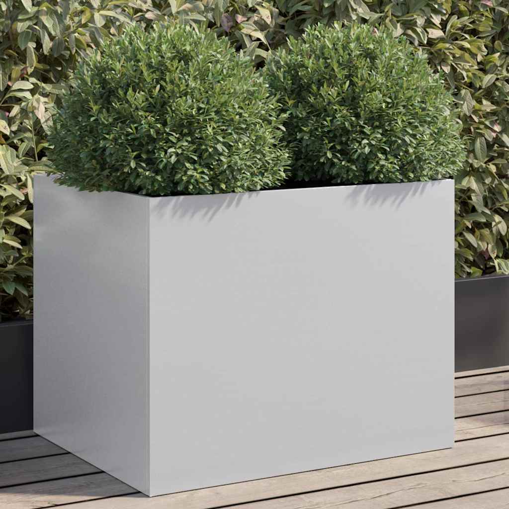 Vidaxx Pflanzgefäß 62x47x46 cm verzinkter Stahl silberfarben