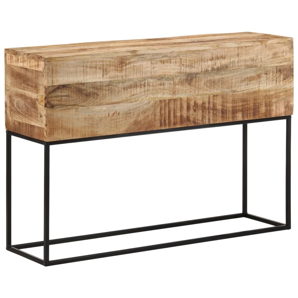 Vidaxl wandtafel 110x30x75 cm massief ruw mangohout en ijzer