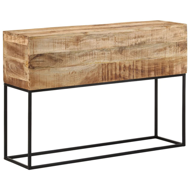Vidaxl wandtafel 110x30x75 cm massief ruw mangohout en ijzer