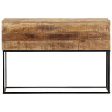 Vidaxl wandtafel 110x30x75 cm massief ruw mangohout en ijzer