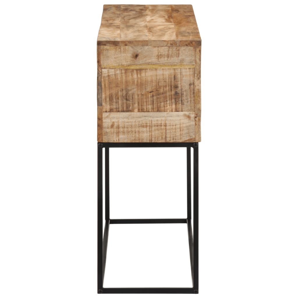 Vidaxl wandtafel 110x30x75 cm massief ruw mangohout en ijzer