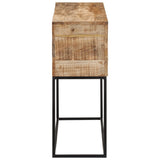 Vidaxl wandtafel 110x30x75 cm massief ruw mangohout en ijzer