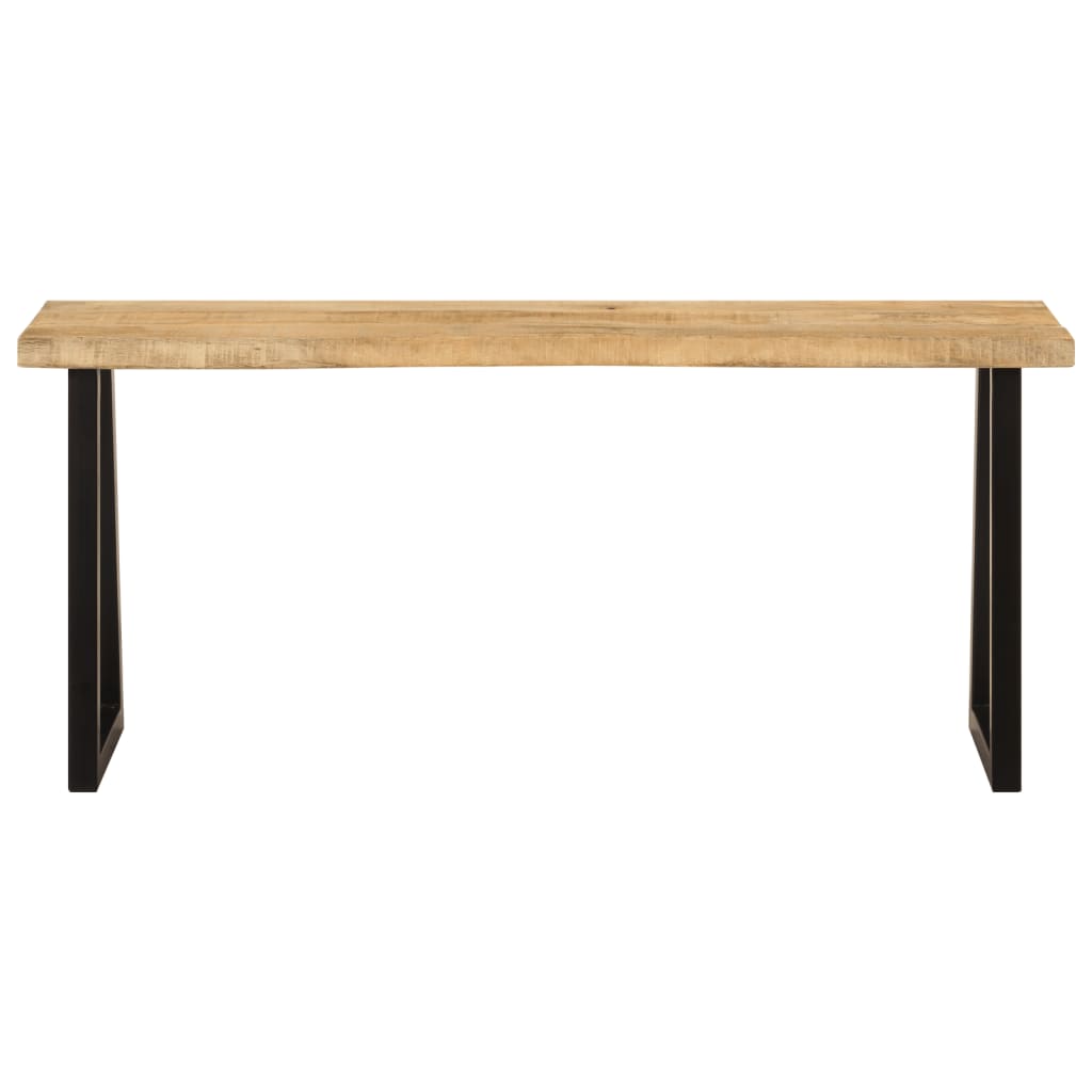 Vidaxl bankje met natuurlijke rand 105 cm massief mangohout