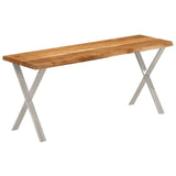 Vidaxl bankje met natuurlijke rand 105 cm massief acaciahout