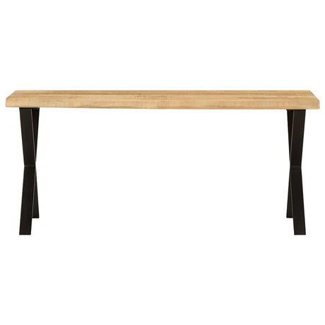 Vidaxl bankje met natuurlijke rand 105 cm massief mangohout