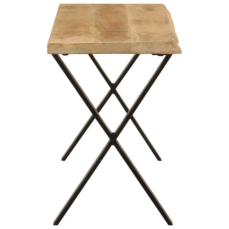 Vidaxl bankje met natuurlijke rand 105 cm massief mangohout