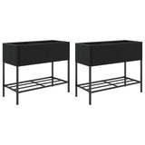 VidaXL Pflanzgefäße mit Regal 2 Stk. 90x40x75 Polyrattan schwarz