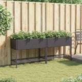 VidaXL Pflanzgefäße mit Regal 2 Stk. 90x40x75 Polyrattan schwarz