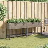 VidaXL Pflanzgefäße mit Regal 2 Stk. 90x40x75 Polyrattan grau