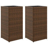 VidaXL Pflanzgefäße 2 Stk. 30x30x60 cm Polyrattan braun