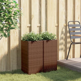 VidaXL Pflanzgefäße 2 Stk. 30x30x60 cm Polyrattan braun