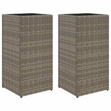VidaXL Pflanzgefäße 2 Stk. 30x30x60 cm Polyrattan grau