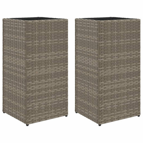 VidaXL Pflanzgefäße 2 Stk. 30x30x60 cm Polyrattan grau