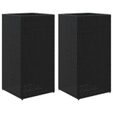 VidaXL Pflanzgefäße 2 Stk. 40x40x80 cm Polyrattan schwarz