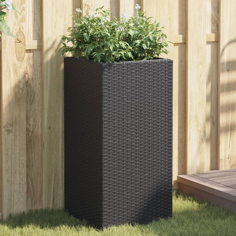 Vidaxx Pflanzgefäße 2 Stk. 40x40x80 cm Polyrattan schwarz