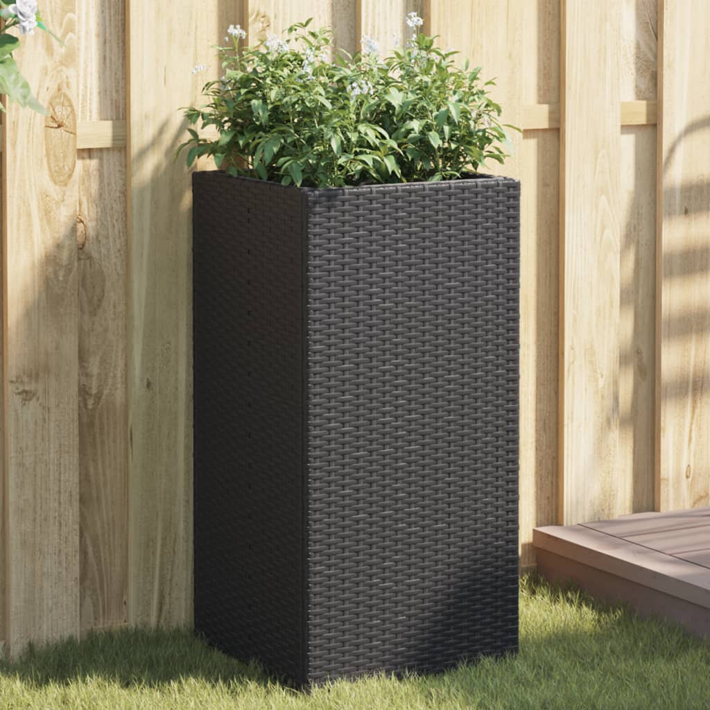 VidaXL Pflanzgefäße 2 Stk. 40x40x80 cm Polyrattan schwarz