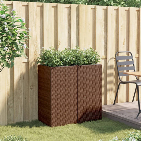Vidaxx Pflanzgefäße 2 Stk. 40x40x80 cm Polyrattan braun