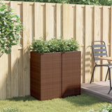 VidaXL Pflanzgefäße 2 Stk. 40x40x80 cm Polyrattan braun