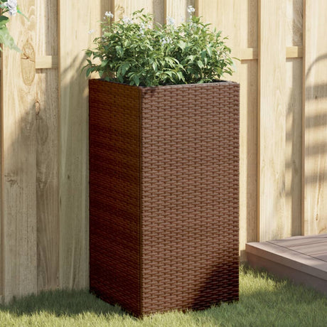 VidaXL Pflanzgefäße 2 Stk. 40x40x80 cm Polyrattan braun