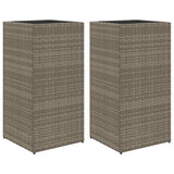 VidaXL Pflanzgefäße 2 Stk. 40x40x80 cm Polyrattan grau