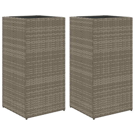 VidaXL Pflanzgefäße 2 Stk. 40x40x80 cm Polyrattan grau