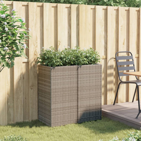 VidaXL Pflanzgefäße 2 Stk. 40x40x80 cm Polyrattan grau