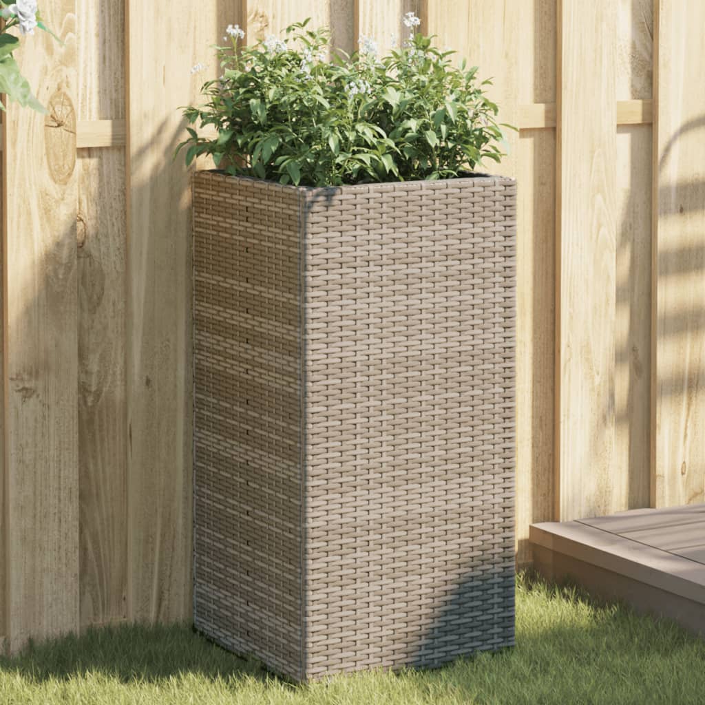VidaXL Pflanzgefäße 2 Stk. 40x40x80 cm Polyrattan grau