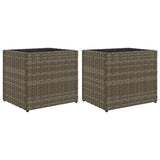 VidaXL Pflanzgefäße 2 Stk. 36x30x32 cm Polyrattan grau