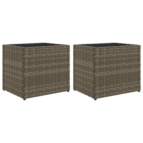 VidaXL Pflanzgefäße 2 Stk. 36x30x32 cm Polyrattan grau