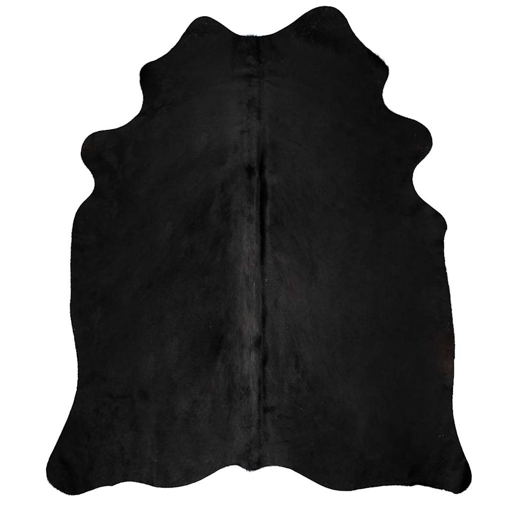 VidaXL Teppich 180x220 cm echtes Rindsleder schwarz