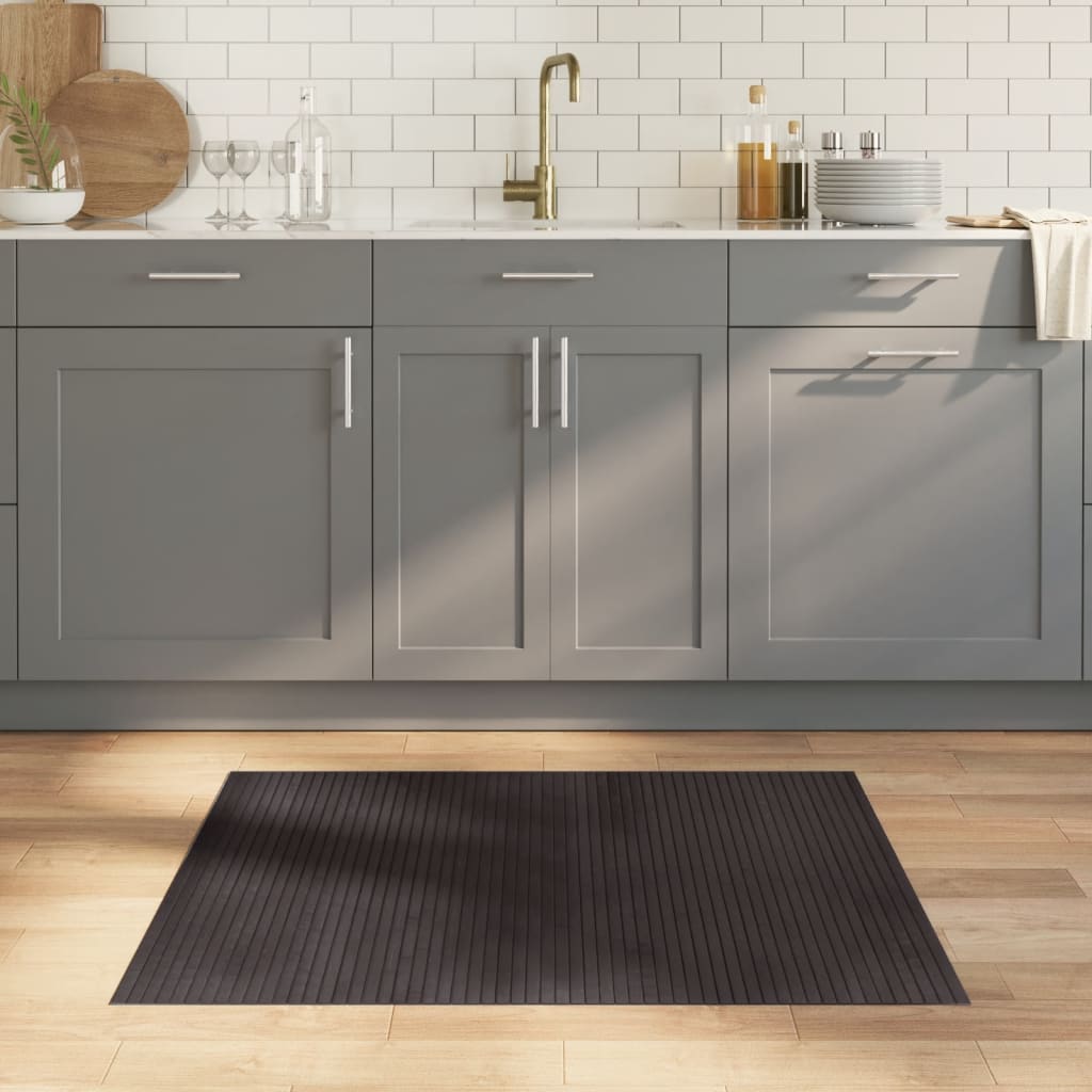 Vidaxx rechteckiger Teppich 80x100 cm Bambus dunkelbraun