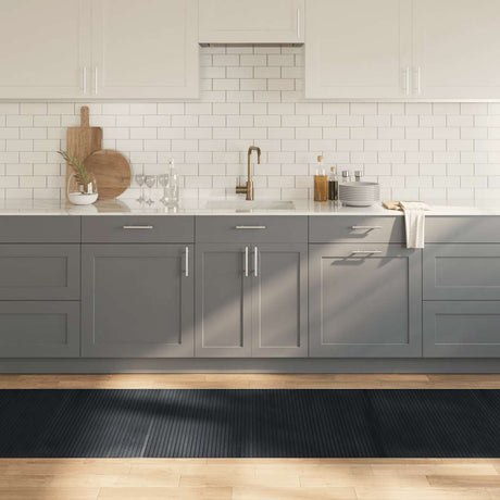 Vidaxx rechteckiger Teppich 80x500 cm Bambus schwarz