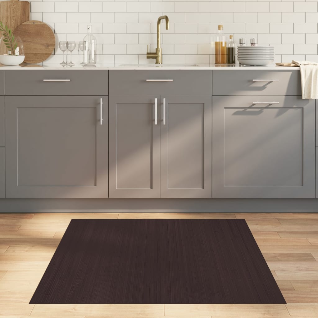 Vidaxx rechteckiger Teppich 100x100 cm Bambus dunkelbraun