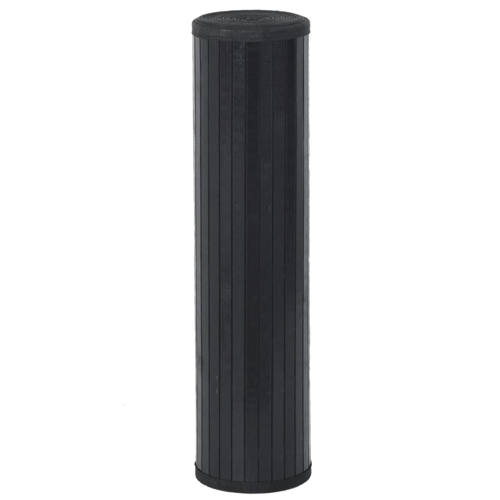 VidaXL Rechteckiger Teppich 80x200 cm Bambus schwarz