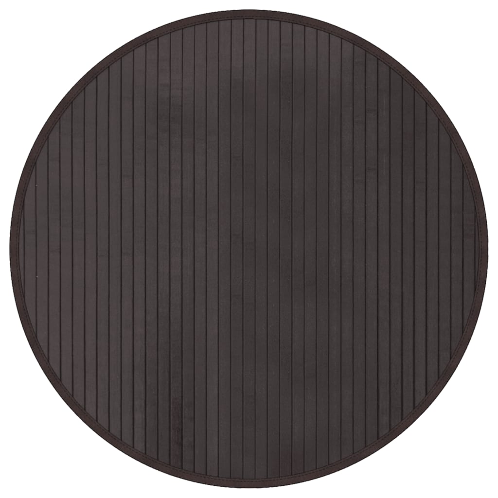 VidaXL Teppich rund 60 cm Bambus dunkelbraun