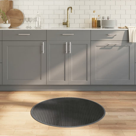 VidaXL Teppich rund 80 cm Bambusgrau
