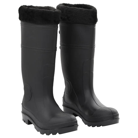 Vidaxl Regenstiefel mit abnehmbaren Socken Größe 39 PVC schwarz