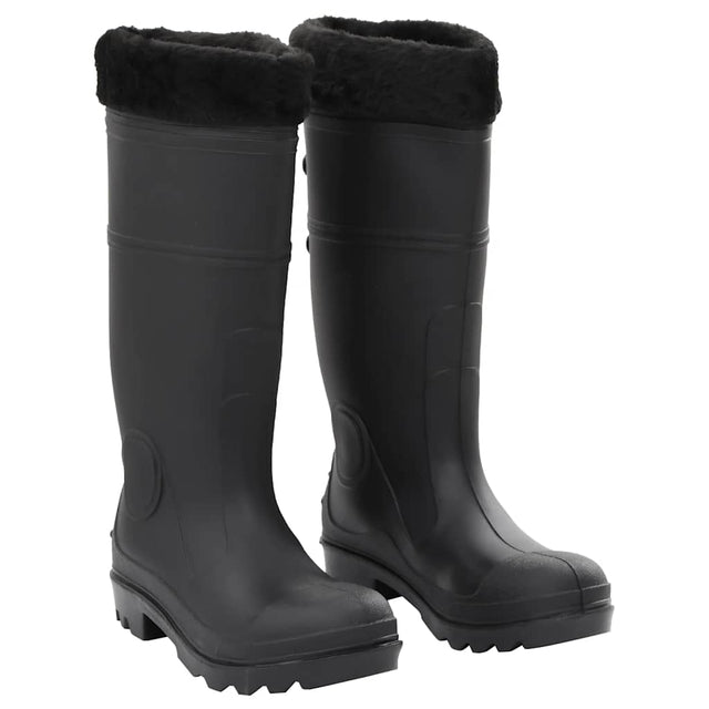 Vidaxl Regenstiefel mit abnehmbaren Socken Größe 39 PVC schwarz