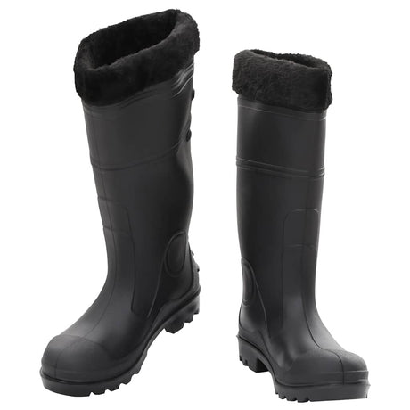 Vidaxl Regenstiefel mit abnehmbaren Socken Größe 40 PVC schwarz