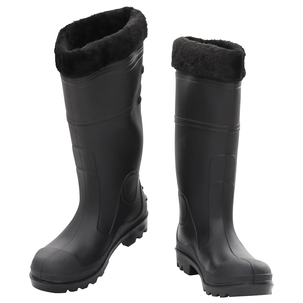 VidaXL Regenstiefel mit abnehmbaren Socken Größe 40 PVC schwarz